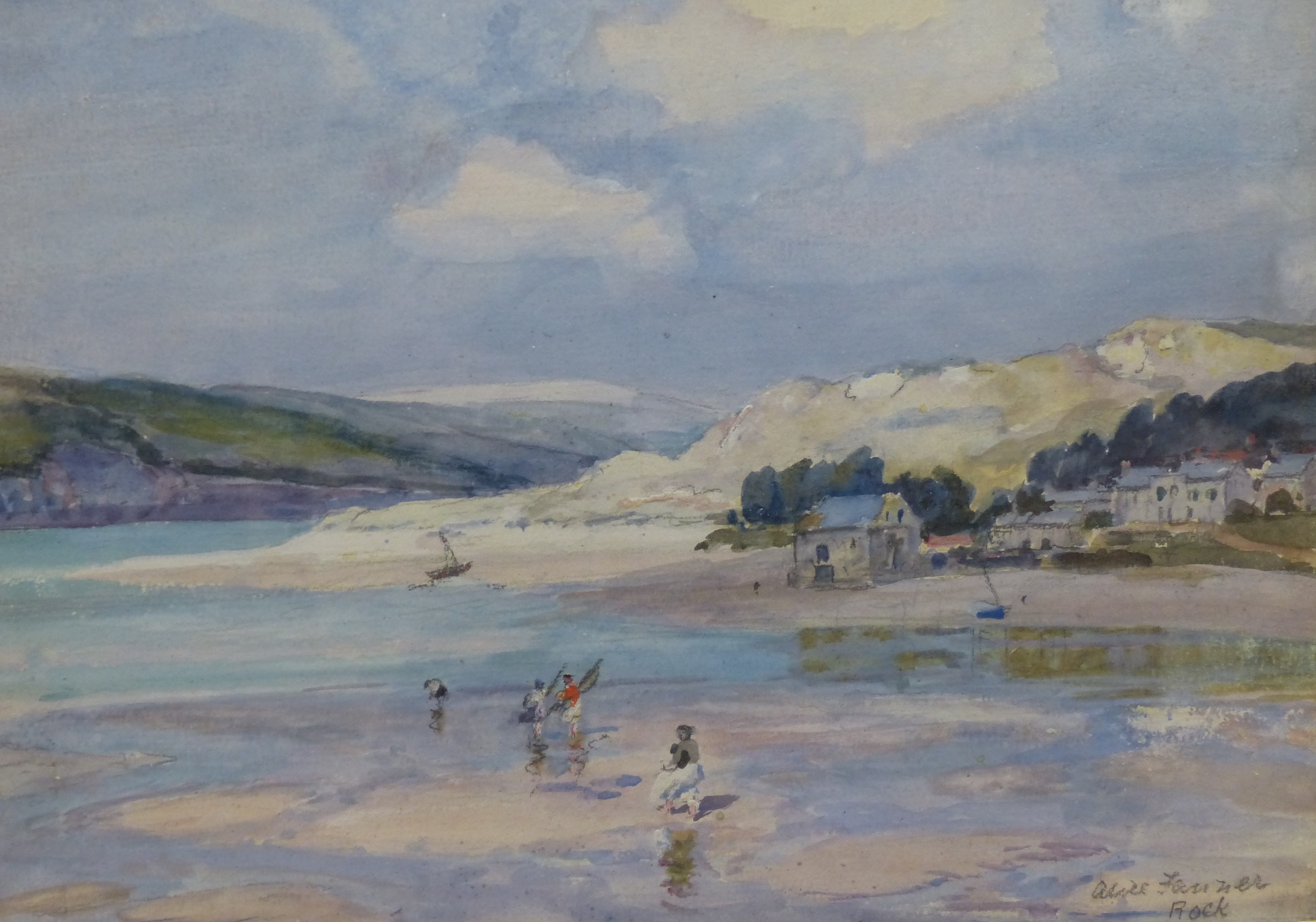 Alice Fanner, watercolour, The Estuary, Near Padstow, signed, 24 x 17cm